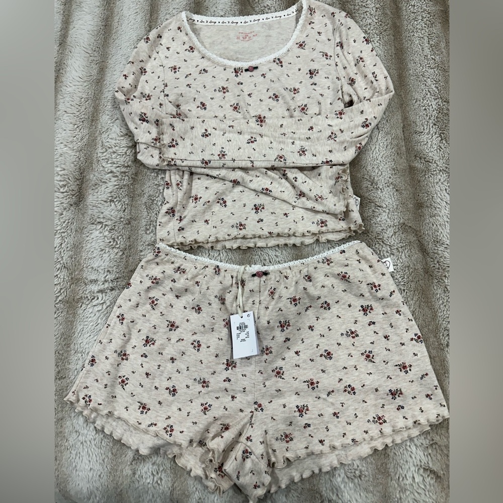 Primark Cream Floral Pajama Set